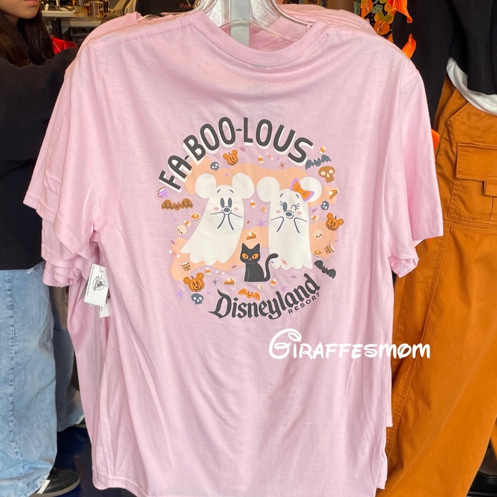 Disneyland Cutie Mickey Minnie Ghosts Halloween Pink T-Shirt NEW